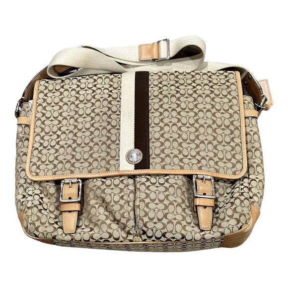 Coach Voyager Signature Messenger Crossbody Bag in Khaki/Brown Color Combo - Picture 6 of 16